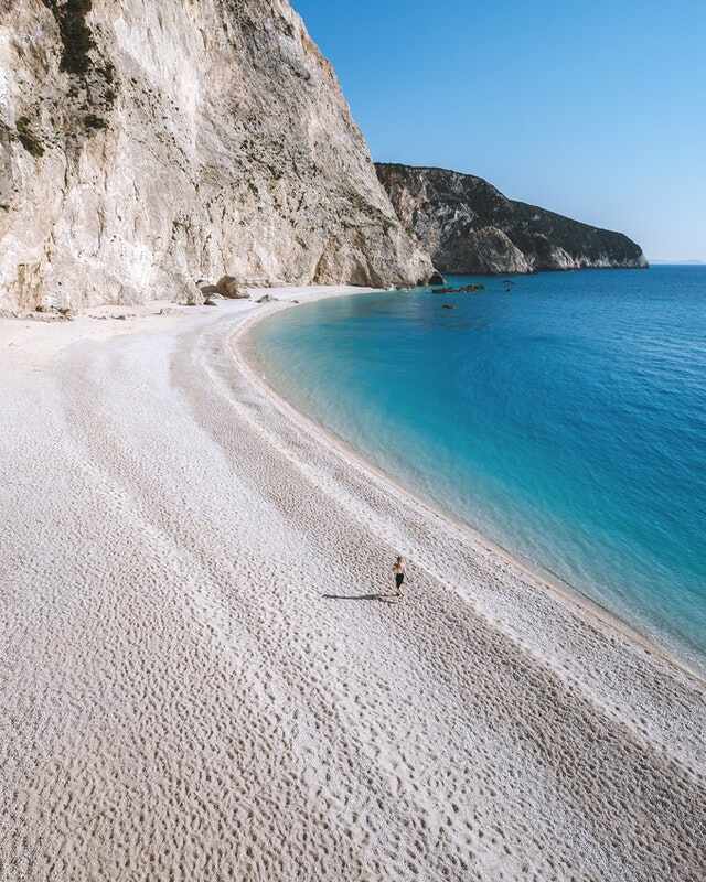 Beach with mountains